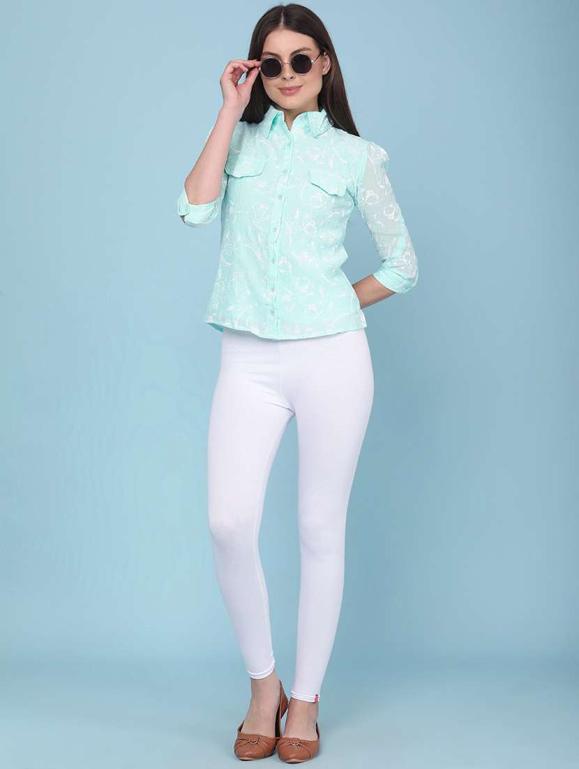 women printed three quarter sleeves regular shirt - 22439452 -  Standard Image - 5