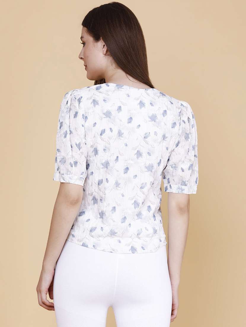 women printed three quarter sleeves regular shirt - 22439457 -  Standard Image - 3