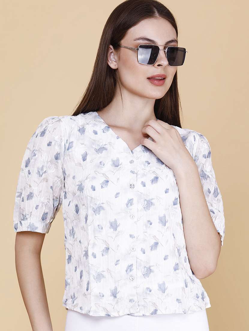 women printed three quarter sleeves regular shirt - 22439457 -  Standard Image - 5