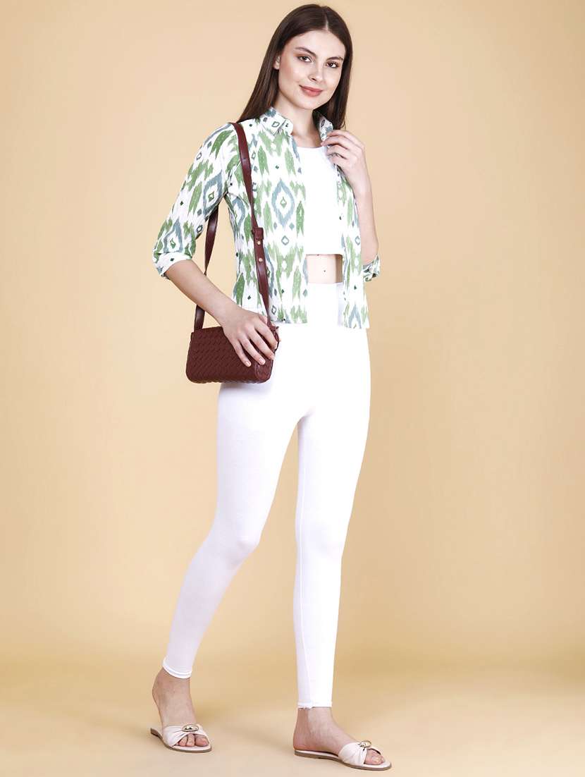 women printed three quarter sleeves regular shirt - 22439461 -  Standard Image - 5