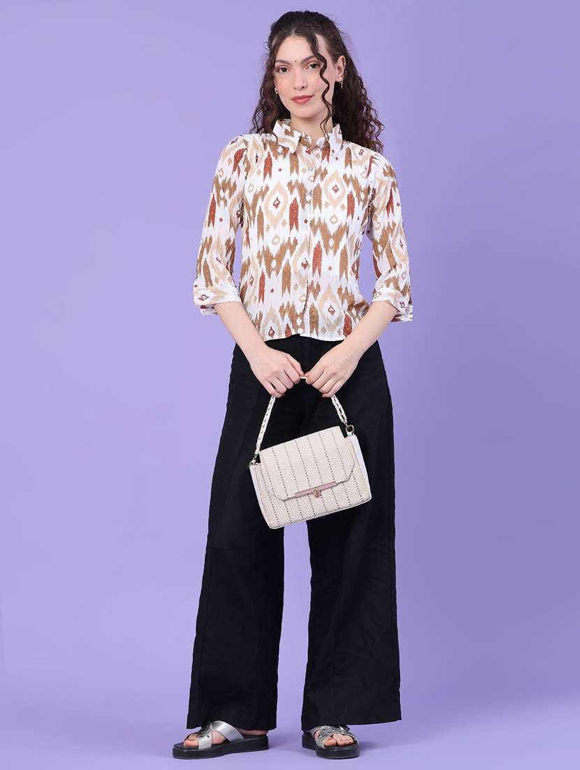 women printed three quarter sleeves regular shirt - 22439468 -  Standard Image - 5