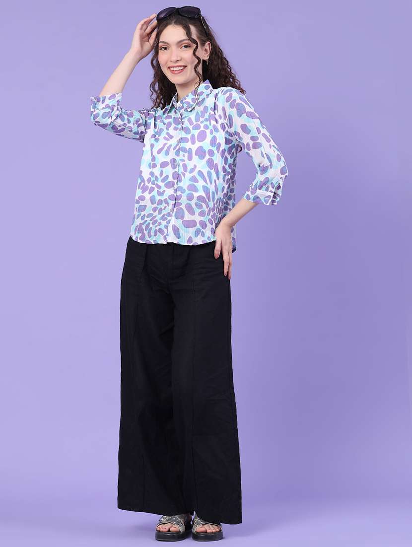 women printed three quarter sleeves regular shirt - 22439470 -  Standard Image - 5