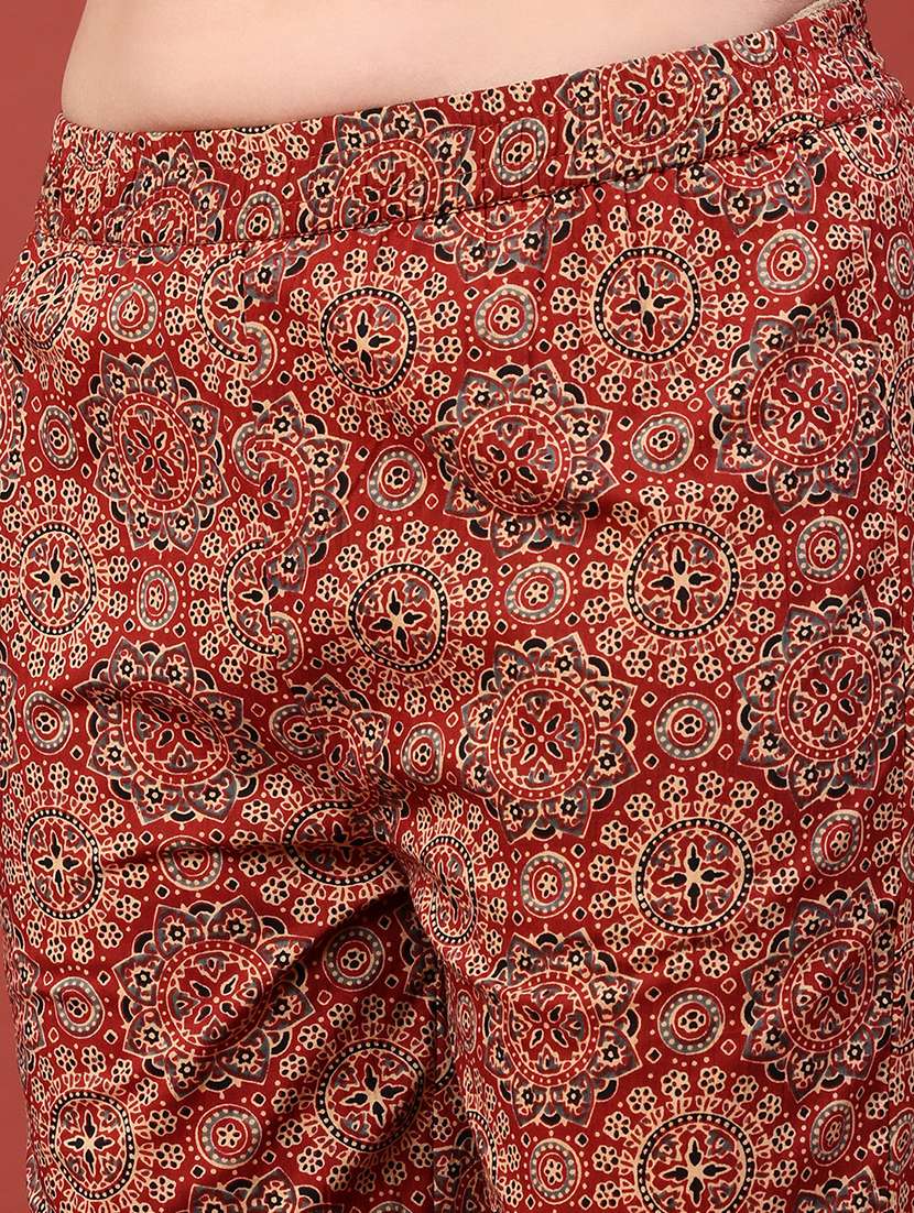 women printed three quarter sleeve kurta pant set - 22439510 -  Standard Image - 5