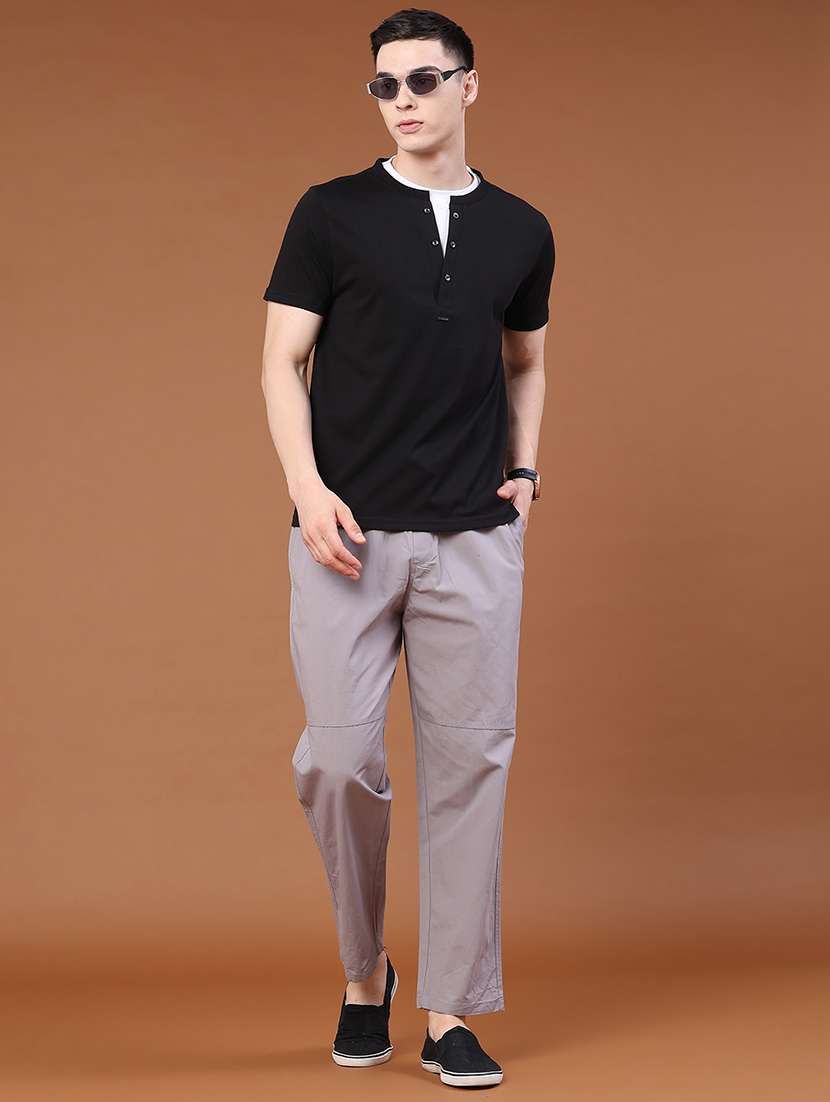 men solid mid rise regular fit track pant - 22439626 -  Standard Image - 5