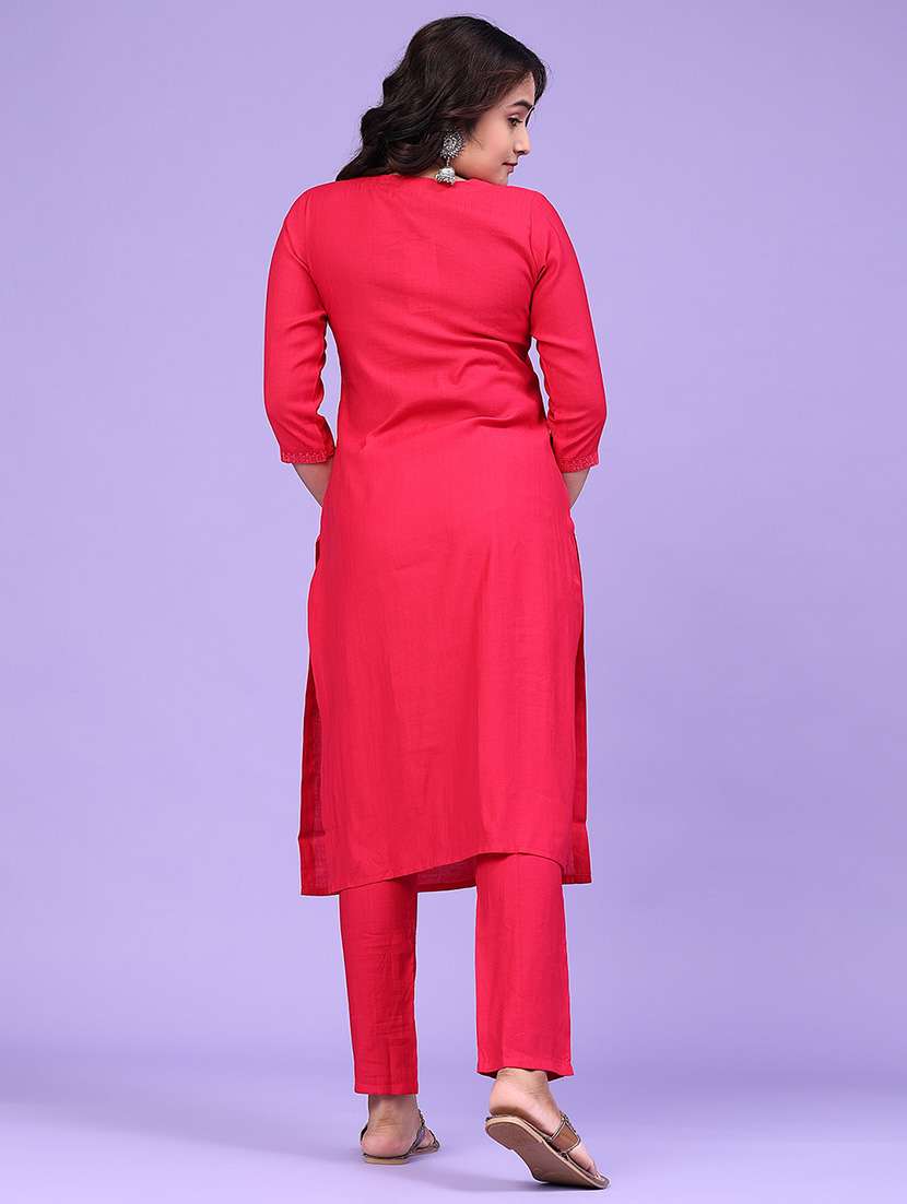 Women Embroidered Three Quarter Sleeve Kurta Pant With Dupatta Set - 22439639 -  Standard Image - 3