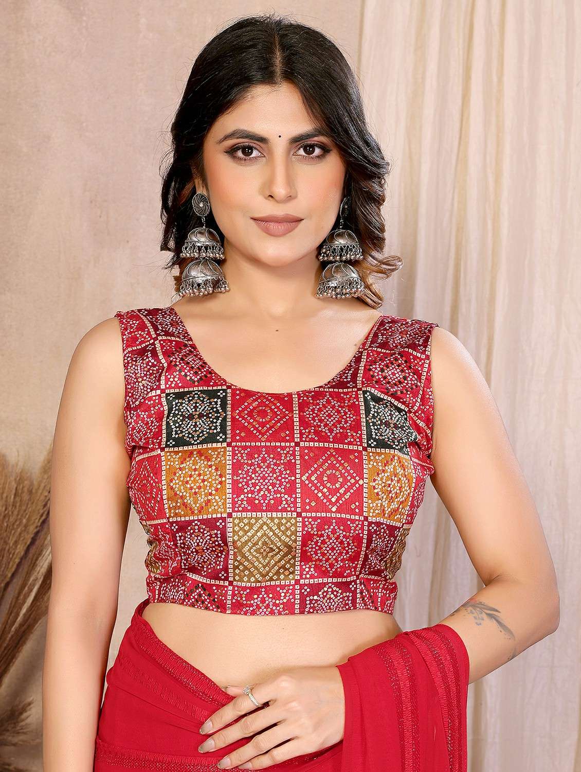 women self design plain saree with blouse - 22439661 -  Standard Image - 5