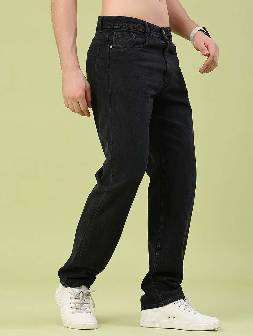 Men Plain Mid Rise Full Length Straight Jeans - 22439700 -  Standard Image - 3