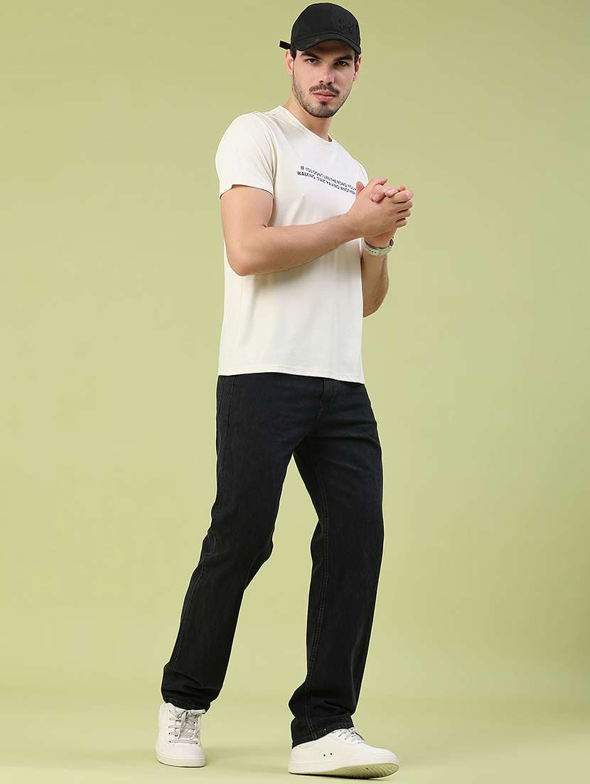 Men Plain Mid Rise Full Length Straight Jeans - 22439700 -  Standard Image - 5
