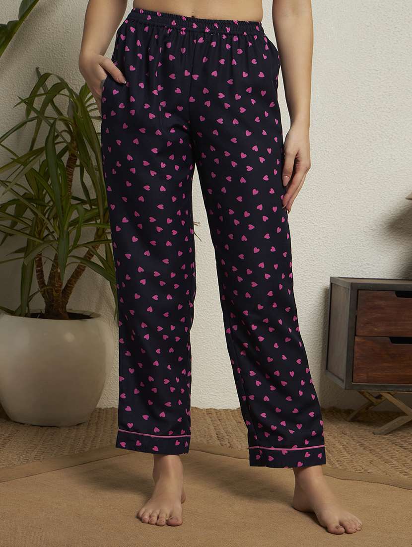 women blue  printed rayon pyjama set nightwear set - 22439822 -  Standard Image - 5