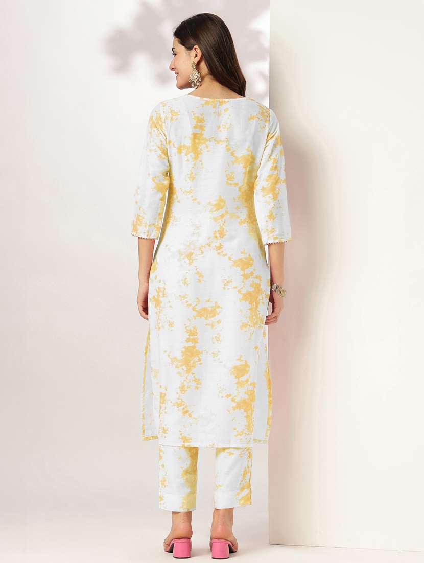 yellow silk blend kurta pant  set - 22439847 -  Standard Image - 5