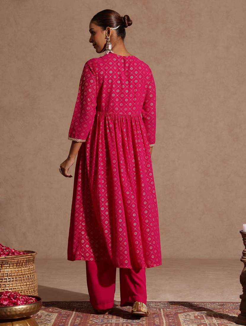 pink georgette kurta pant  set - 22439848 -  Standard Image - 5