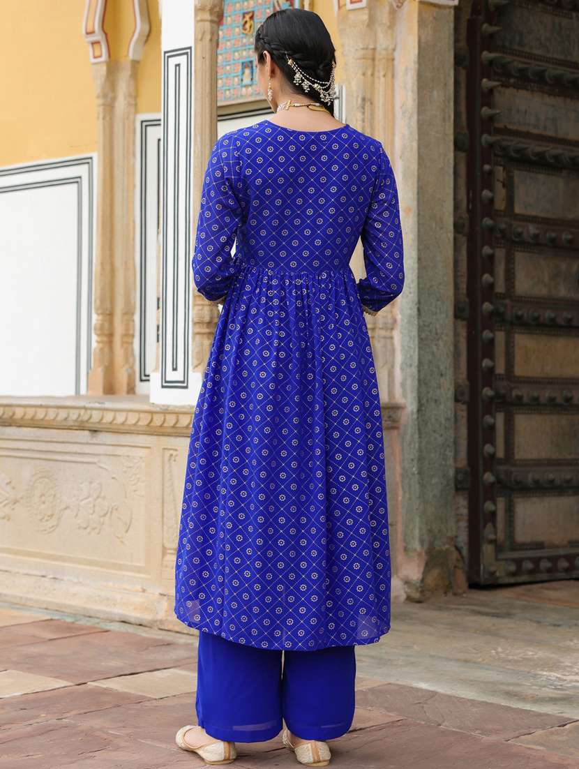 blue georgette kurta pant  set - 22439849 -  Standard Image - 5