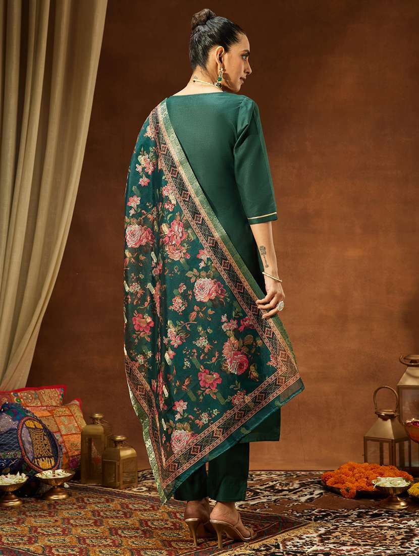 women green kurta dupatta set - 22439912 -  Standard Image - 5