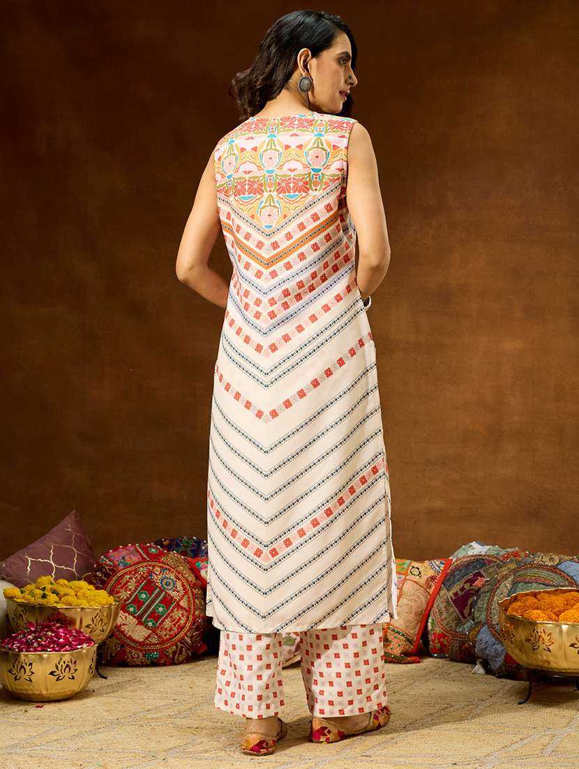 women cream co-ord set - 22440015 -  Standard Image - 5