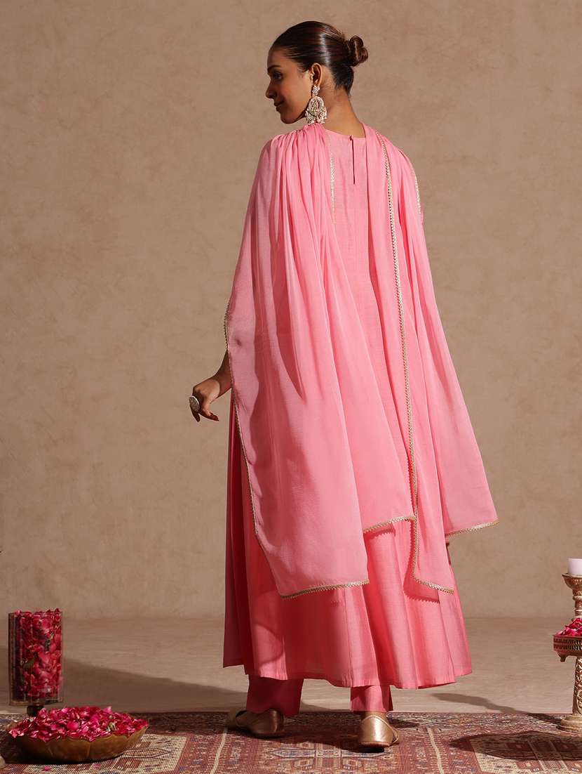 women pink kurta pant set - 22440040 -  Standard Image - 5