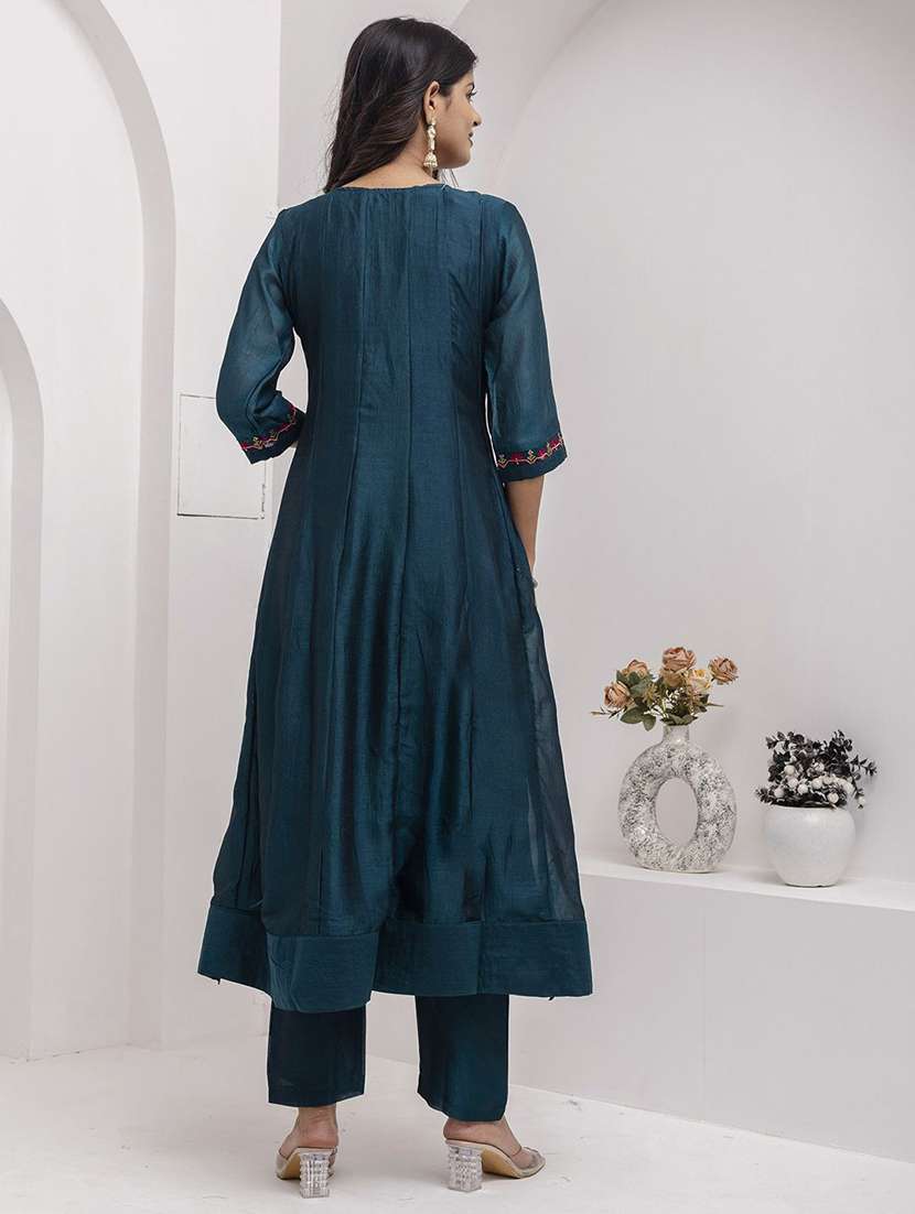 women blue kurta dupatta set - 22440198 -  Standard Image - 3