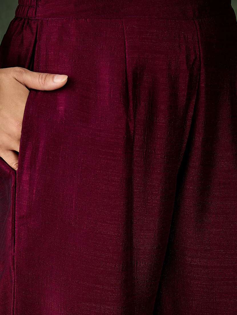 women purple kurta dupatta set - 22440223 -  Standard Image - 3