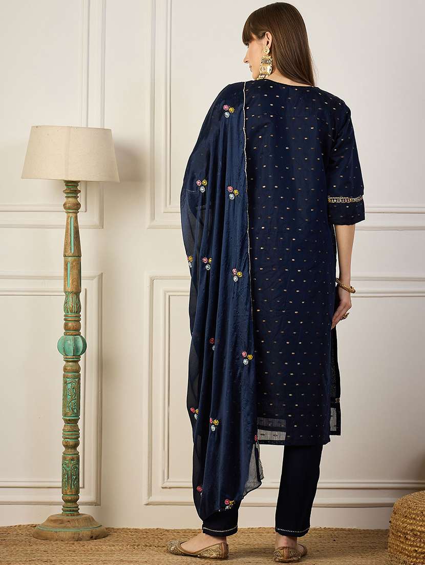 women blue kurta dupatta set - 22440332 -  Standard Image - 3