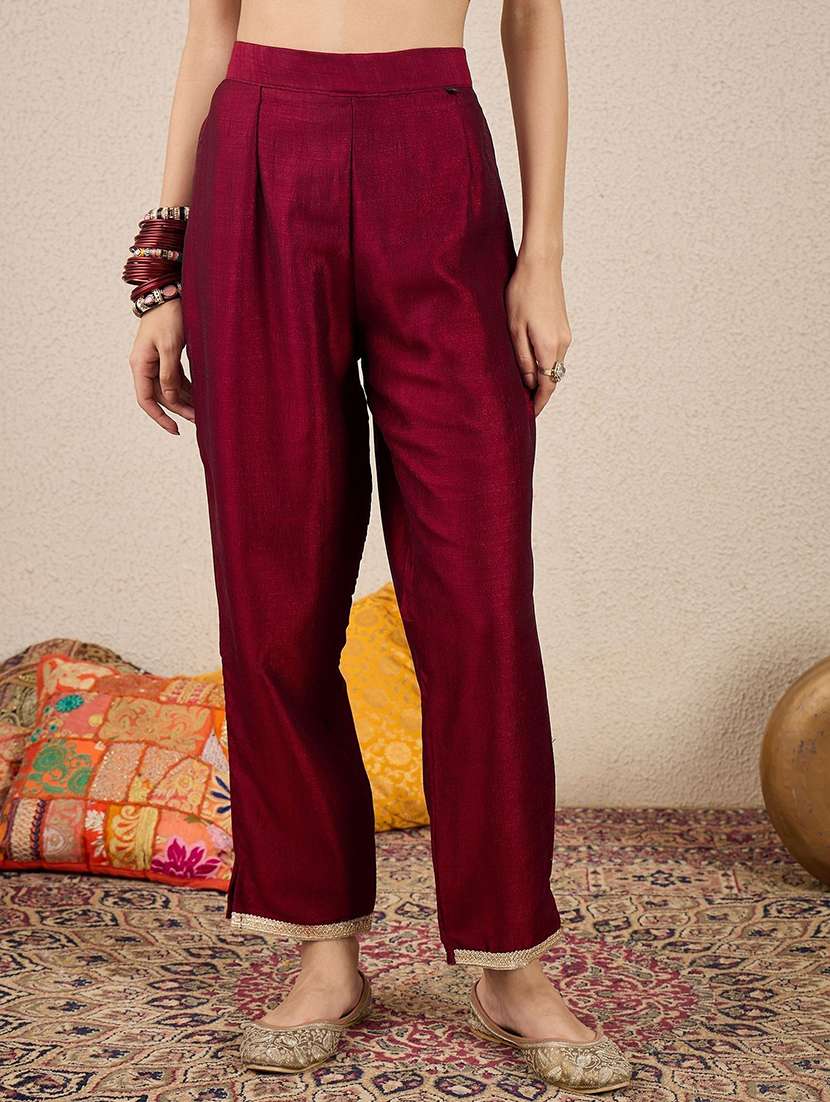 women maroon kurta dupatta set - 22440342 -  Standard Image - 3
