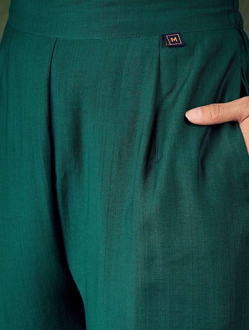 women self design green kurta dupatta set - 22440349 -  Standard Image - 3