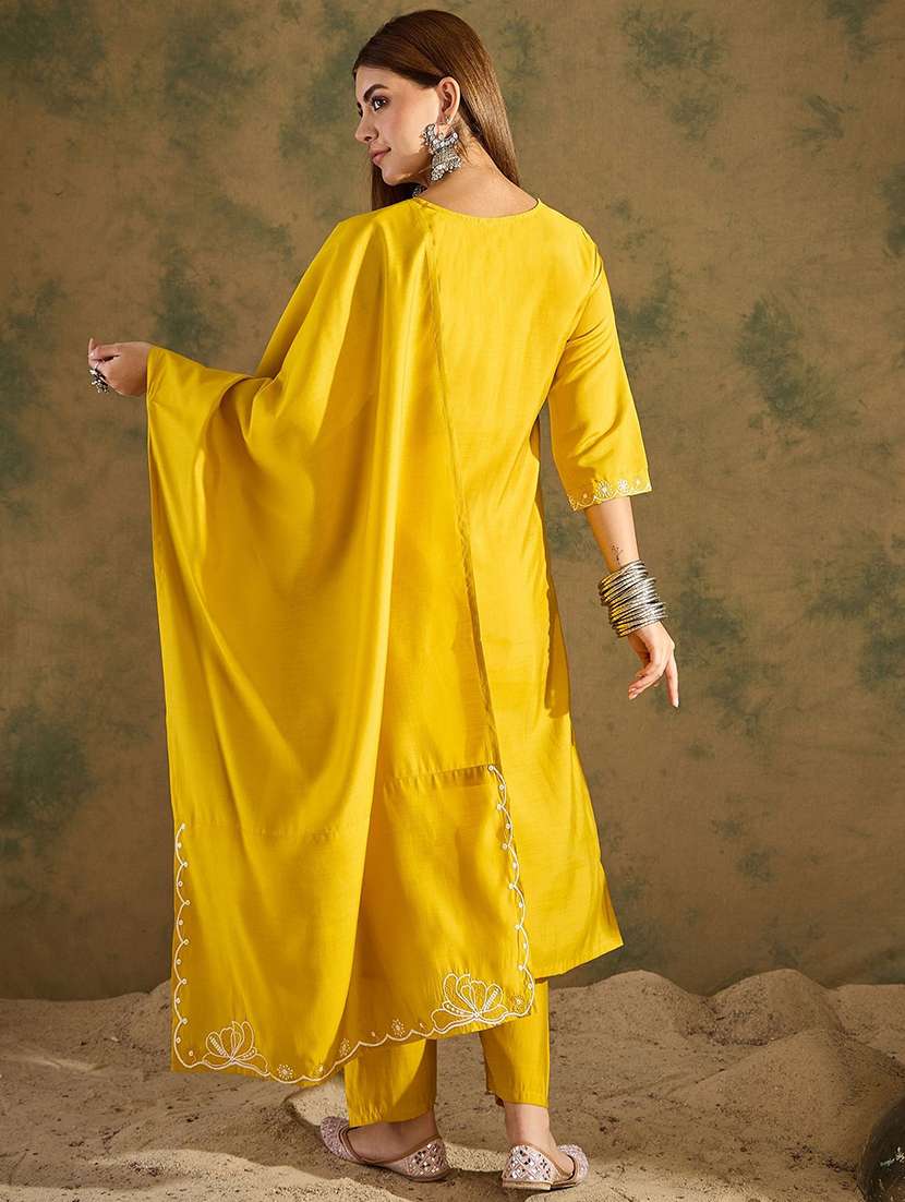 women yellow kurta dupatta set - 22440391 -  Standard Image - 3