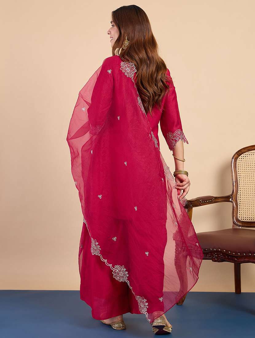 women pink kurta dupatta set - 22440449 -  Standard Image - 3