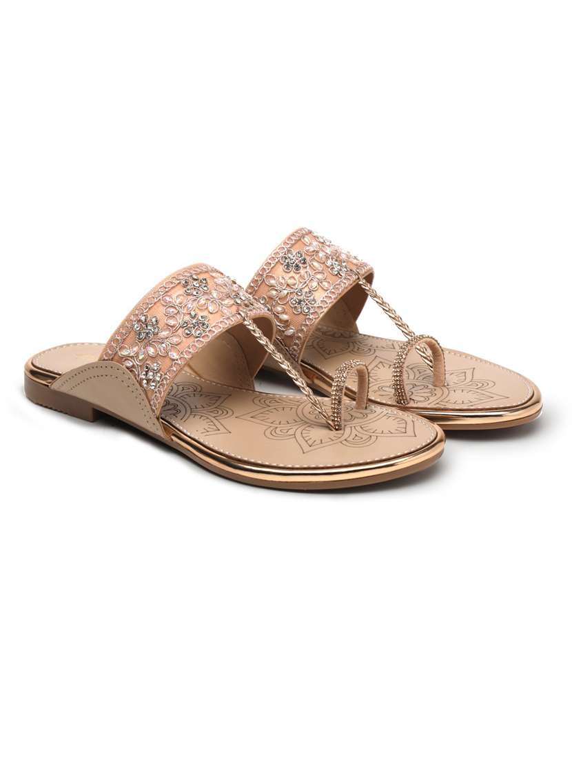women embroidered slip on flat sandals - 22440675 -  Standard Image - 3