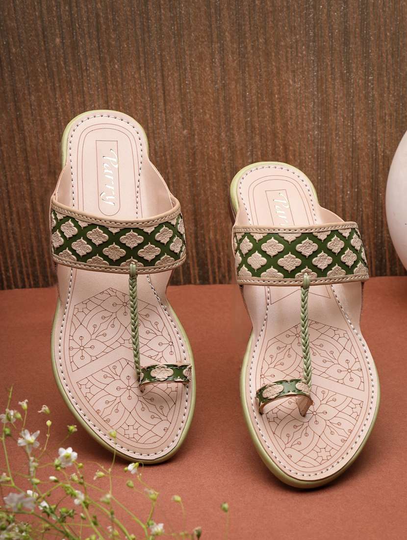 women slip on kholapuri flat sandals