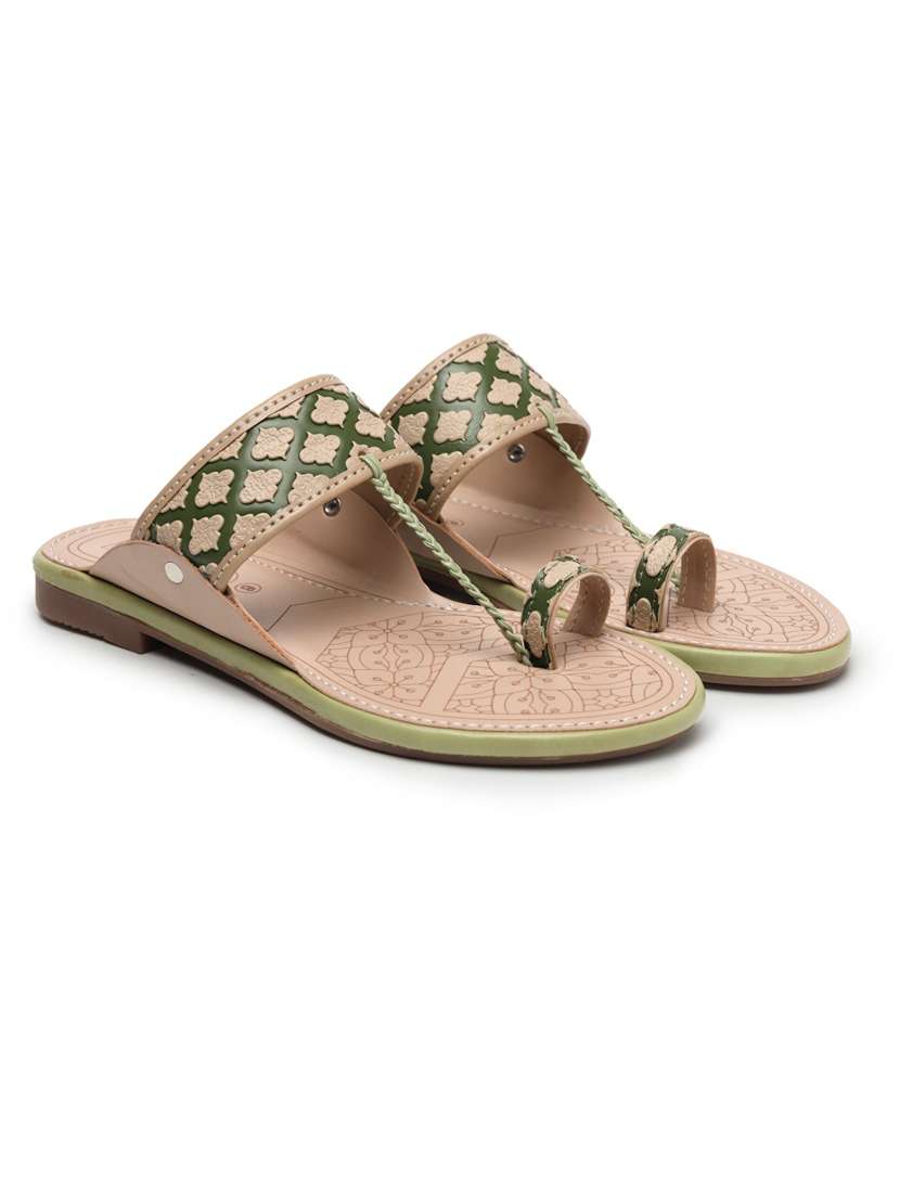 women slip on kholapuri flat sandals - 22440677 -  Standard Image - 3