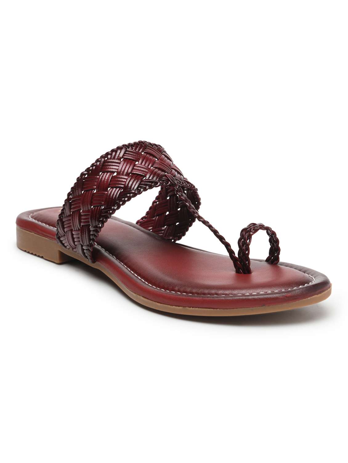 women solid slip on flat sandals