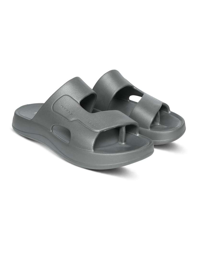 men grey solid sliders - 22440686 -  Standard Image - 3