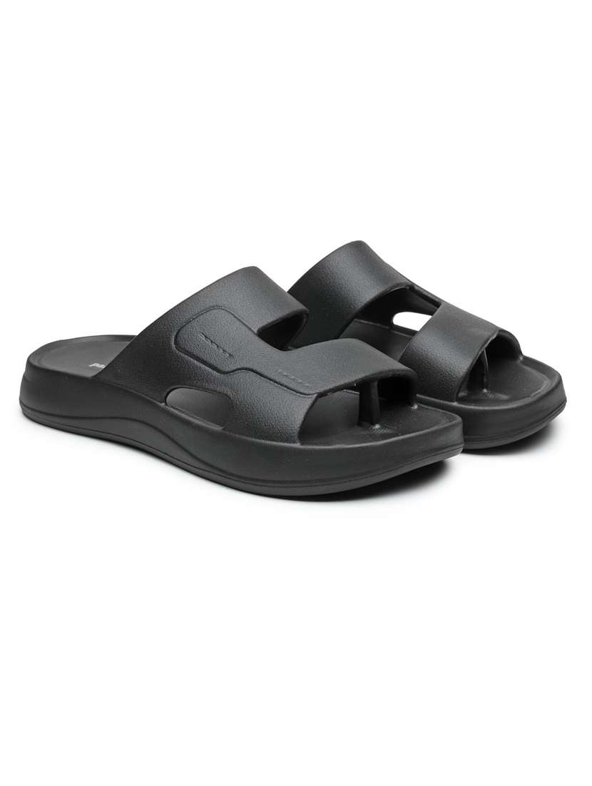 men black slip on flat sandal - 22440687 -  Standard Image - 3