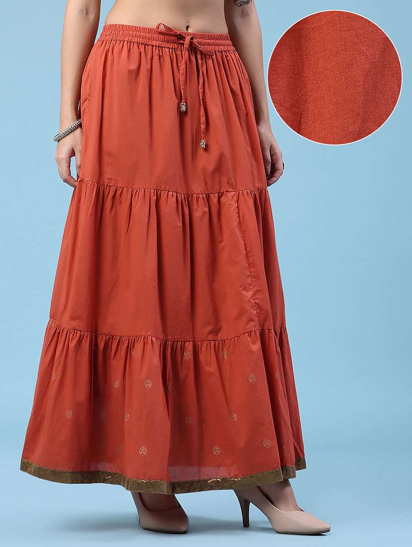 women printed mid rise flared skirt  - 22440856 -  Standard Image - 3