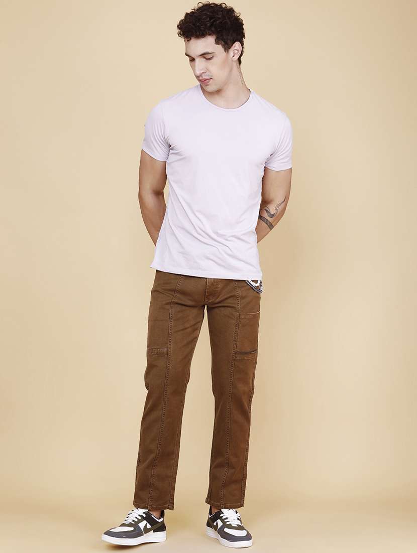men plain mid rise full length slim fit jeans - 22440960 -  Standard Image - 5