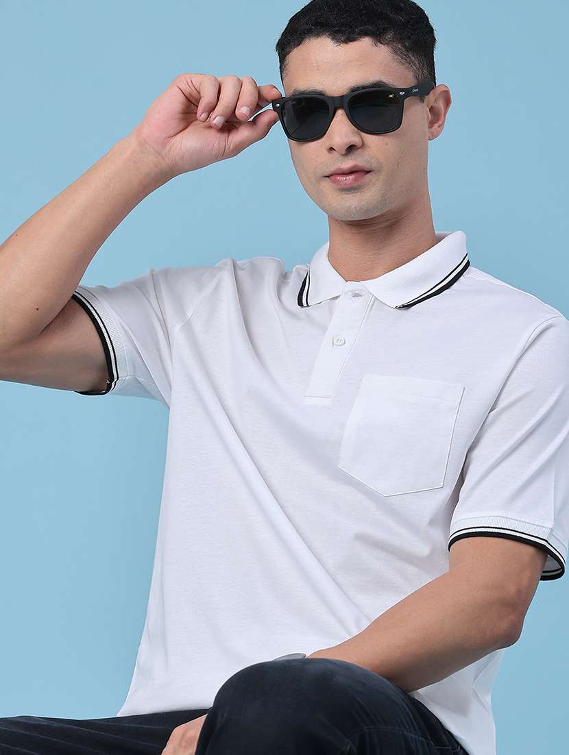 men solid short sleeve regular fit polo t-shirt