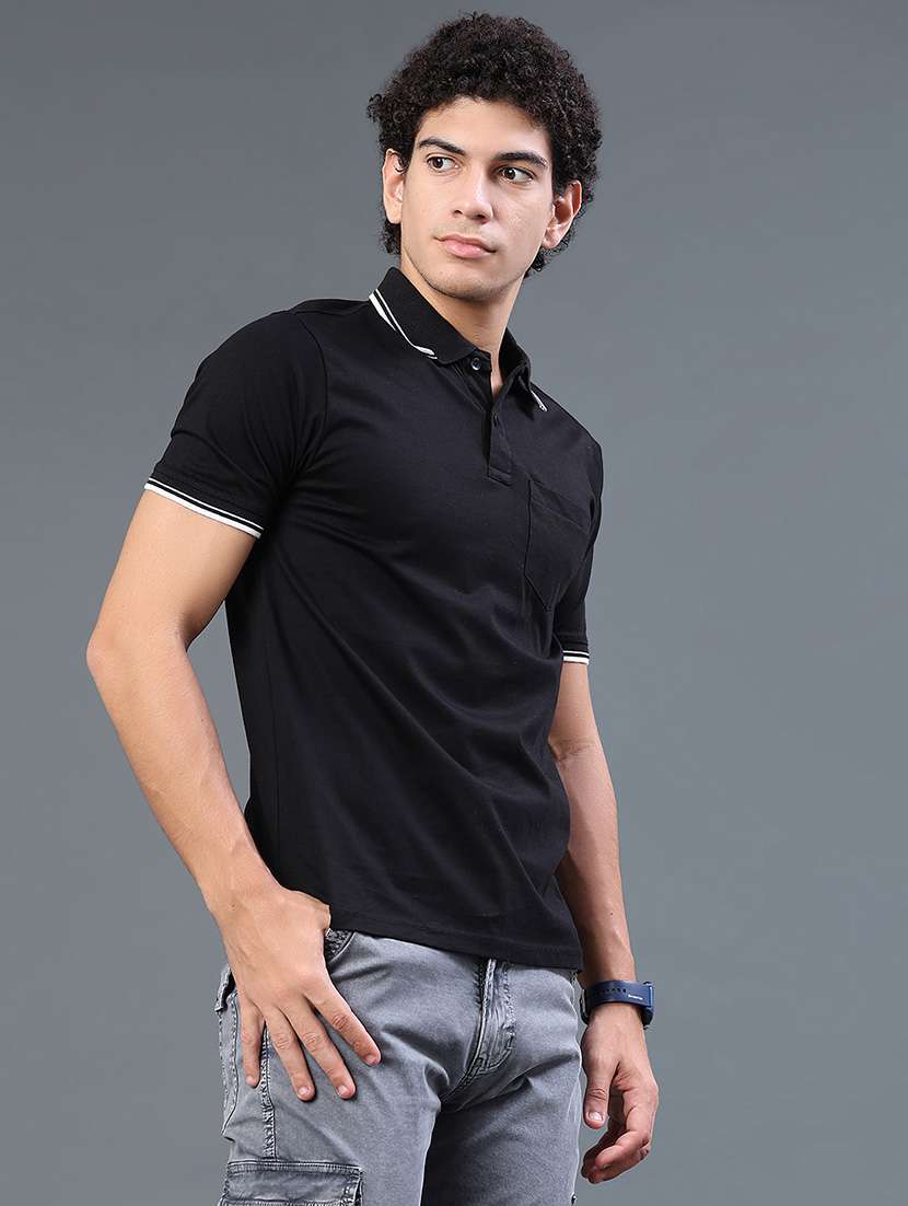 men solid short sleeve regular fit polo t-shirt - 22440964 -  Standard Image - 3