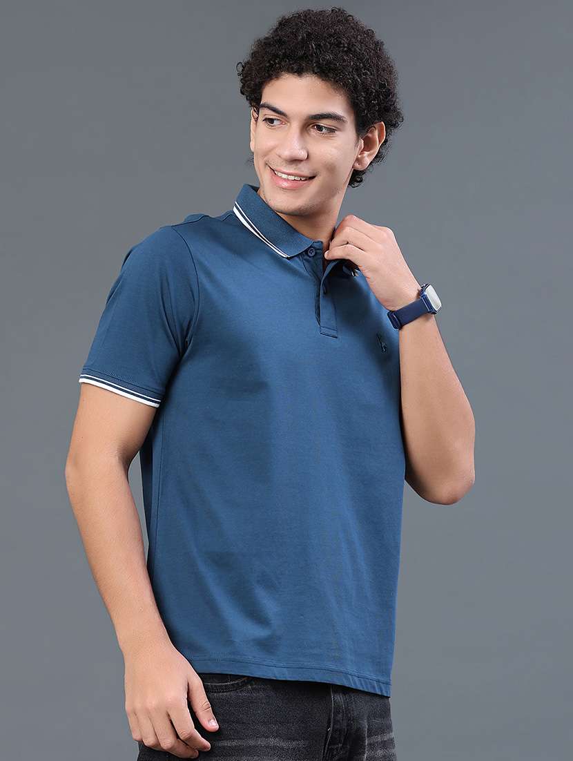 men solid short sleeve regular fit polo t-shirt - 22440965 -  Standard Image - 3