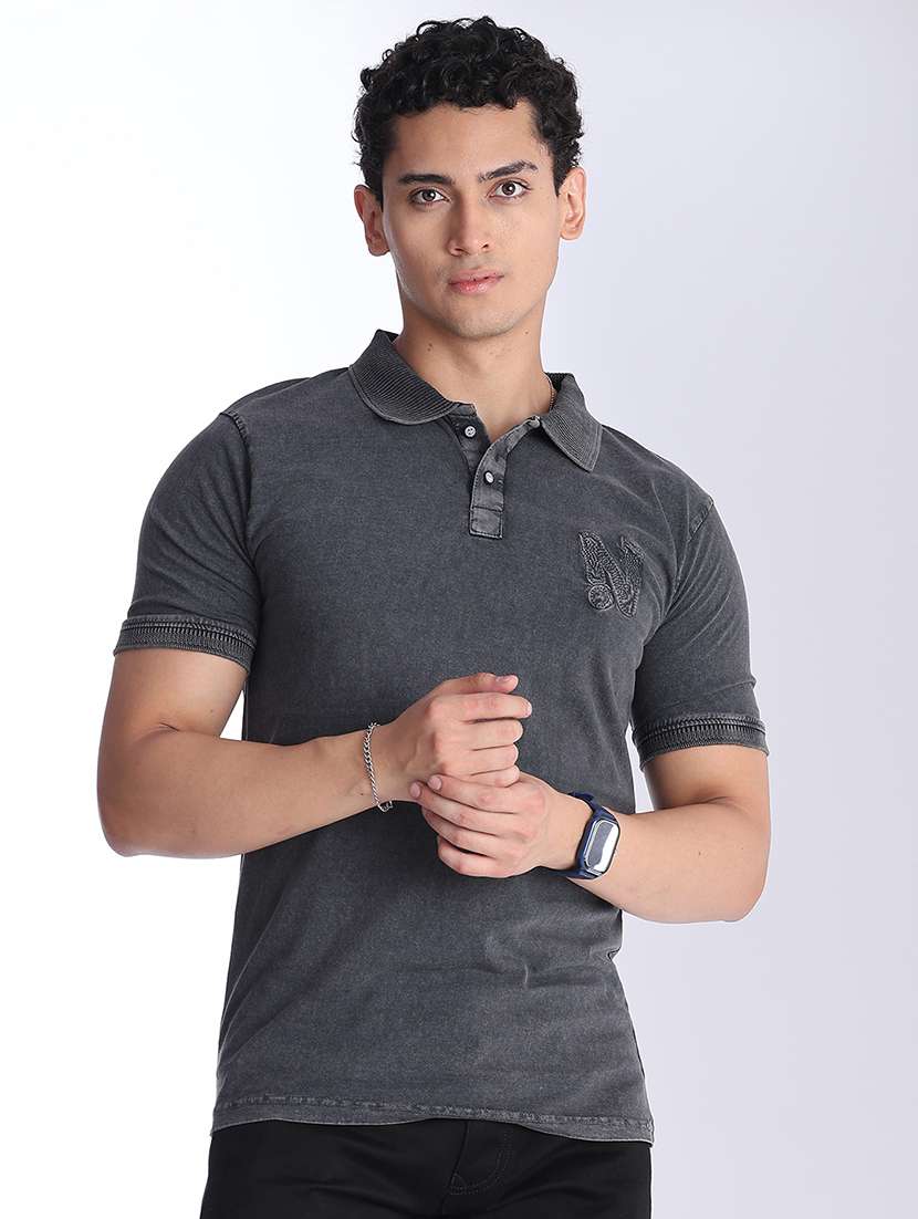 men solid short sleeve slim fit polo t-shirt - 22440968 -  Standard Image - 3