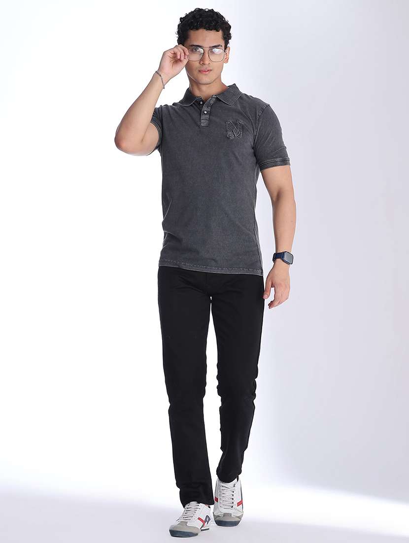 men solid short sleeve slim fit polo t-shirt - 22440968 -  Standard Image - 5