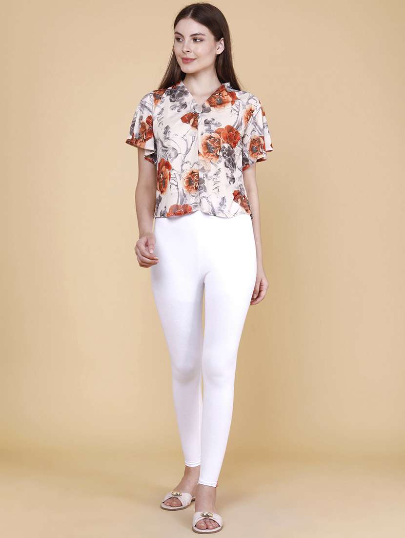 women printed v neck flared sleeves top - 22440971 -  Standard Image - 5