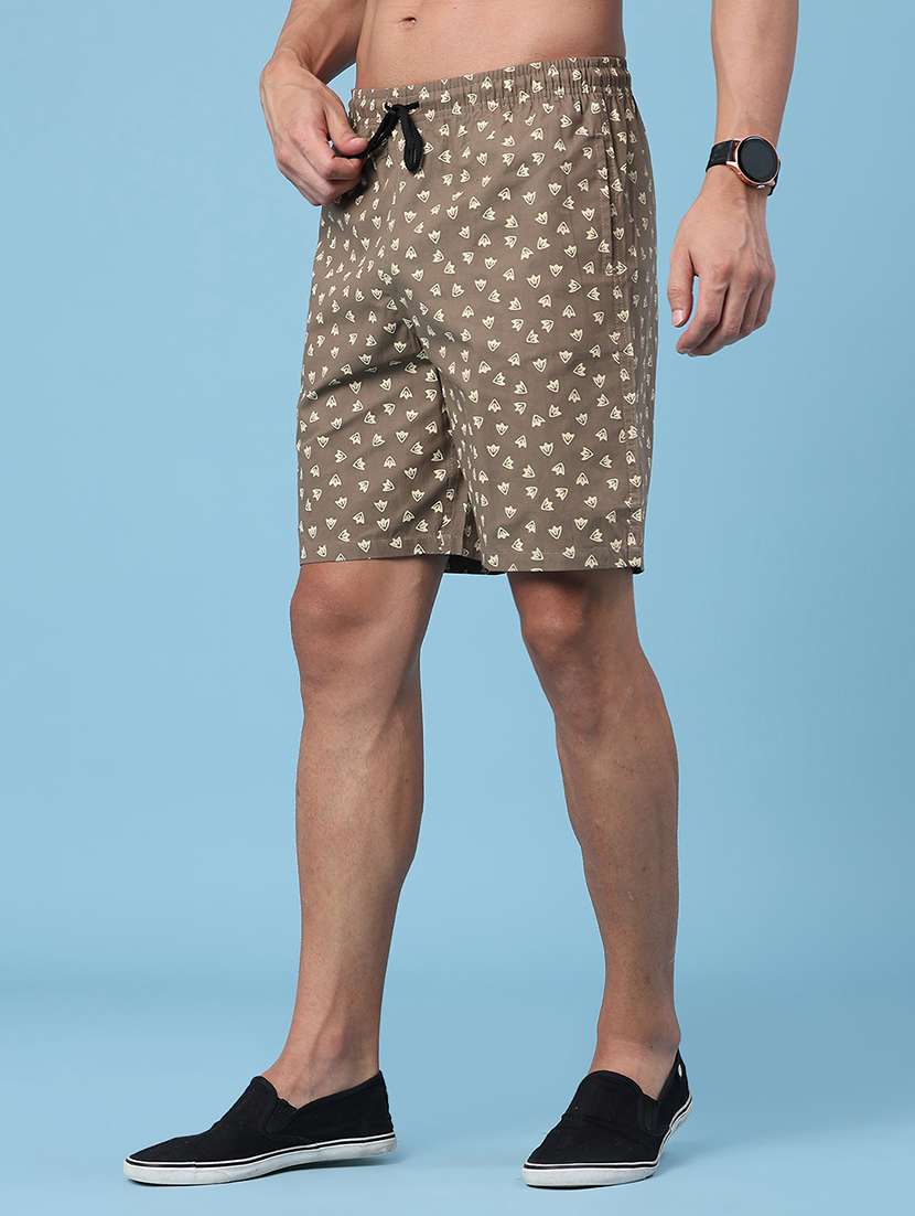 men printed mid rise regular fit shorts - 22441017 -  Standard Image - 3
