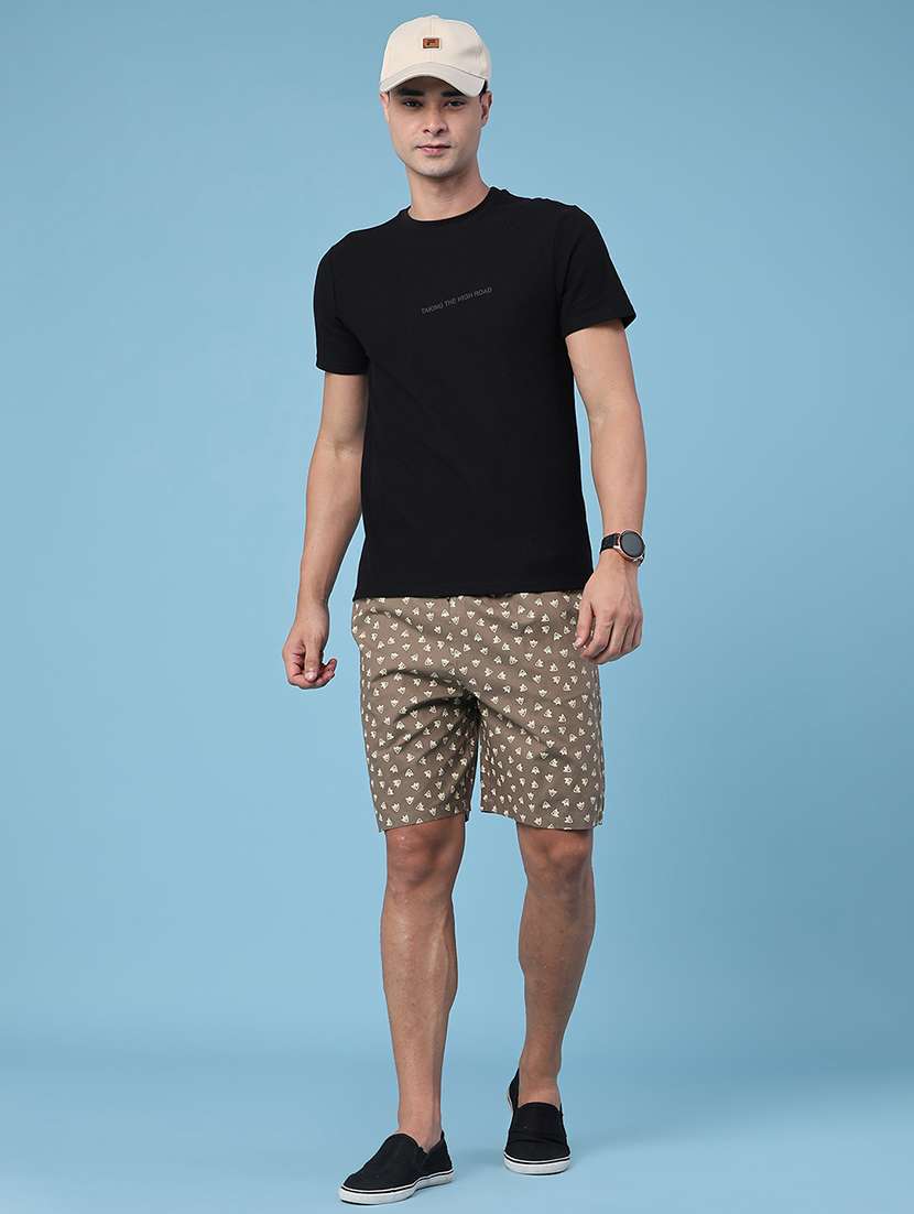 men printed mid rise regular fit shorts - 22441017 -  Standard Image - 5