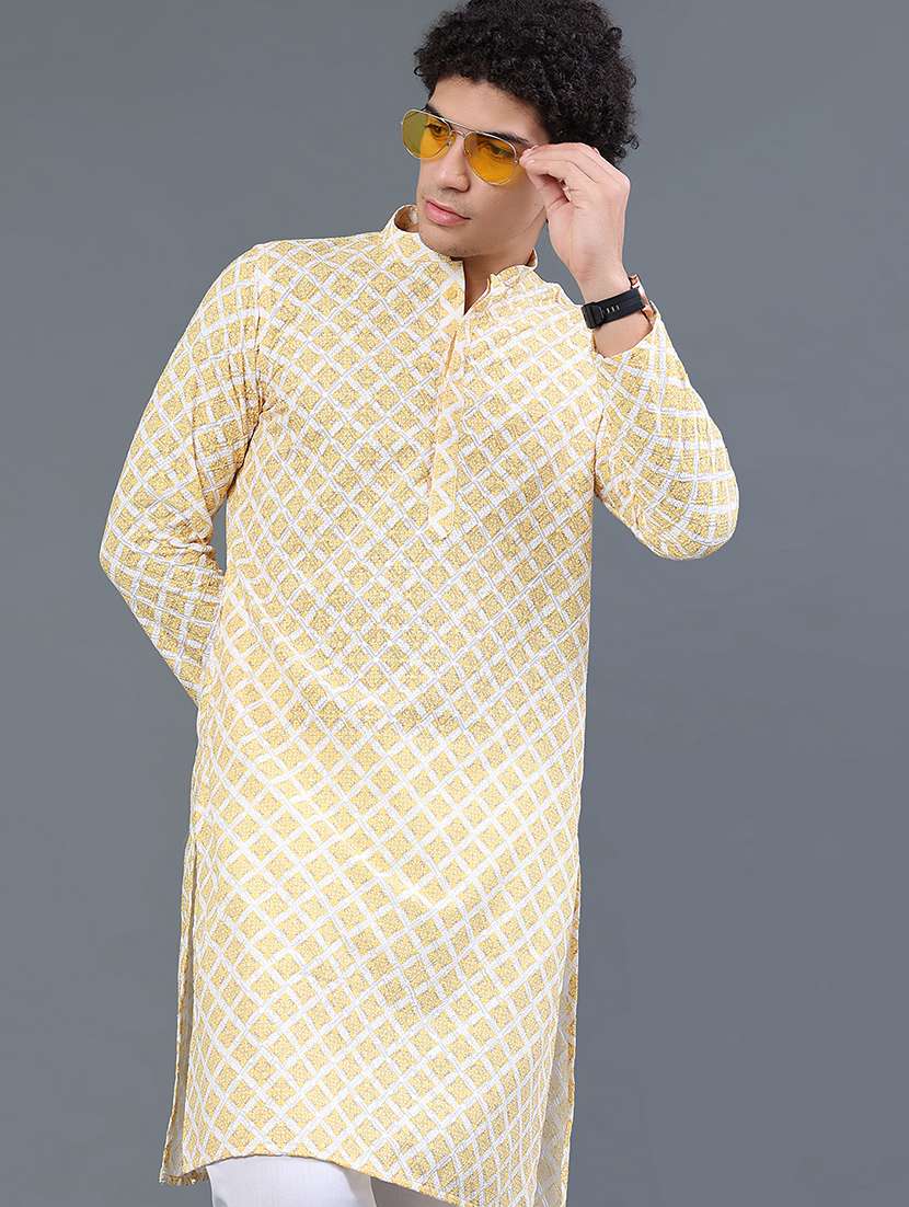 men embroidered long sleeves kurta and pyjama set - 22441033 -  Standard Image - 3