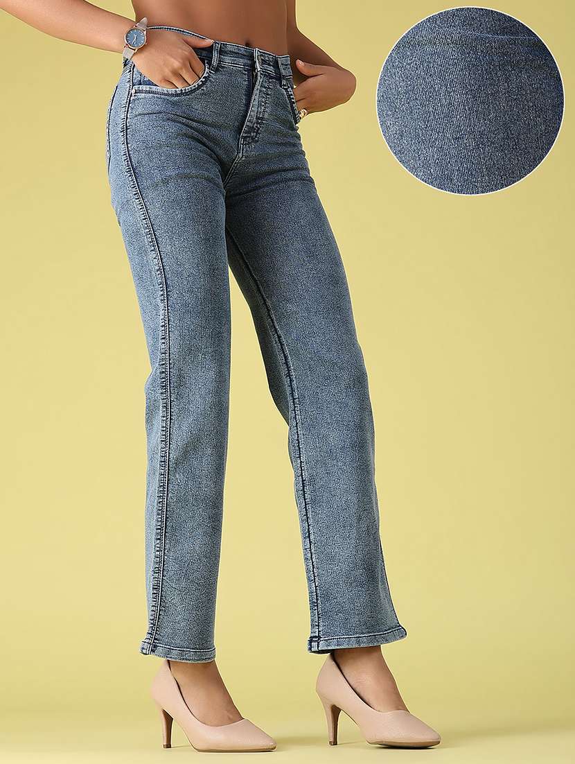 women washed high rise straight jeans - 22441061 -  Standard Image - 3