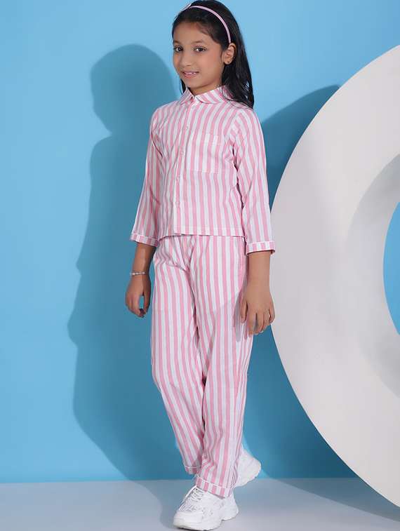 girl  cotton top & trouser co-ord set - 22441082 -  Standard Image - 3