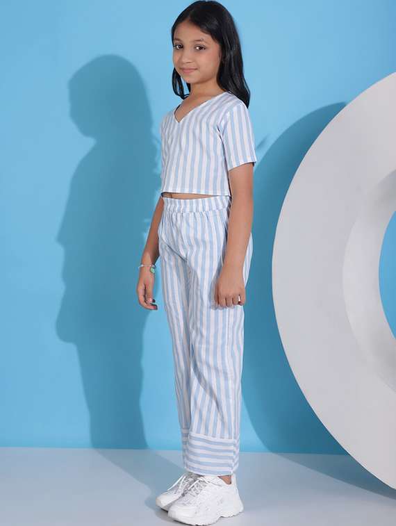 girls multi colored cotton top & trouser co-ord set - 22441084 -  Standard Image - 5