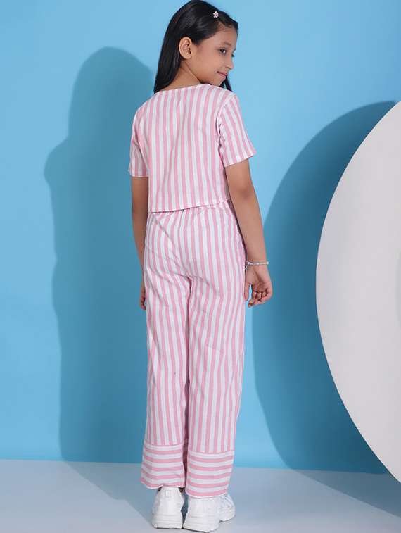 girl multi colored cotton top & trouser co-ord set - 22441086 -  Standard Image - 3