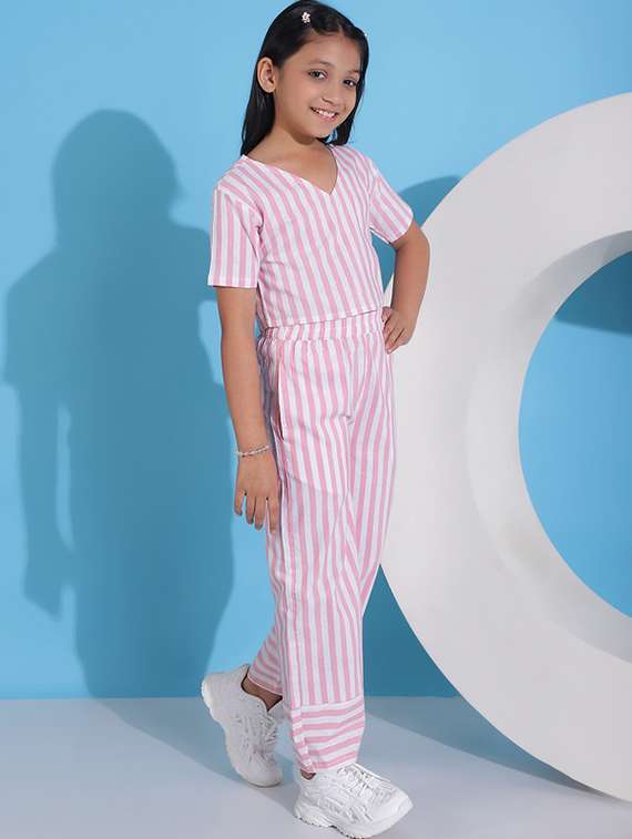 girl multi colored cotton top & trouser co-ord set - 22441086 -  Standard Image - 5