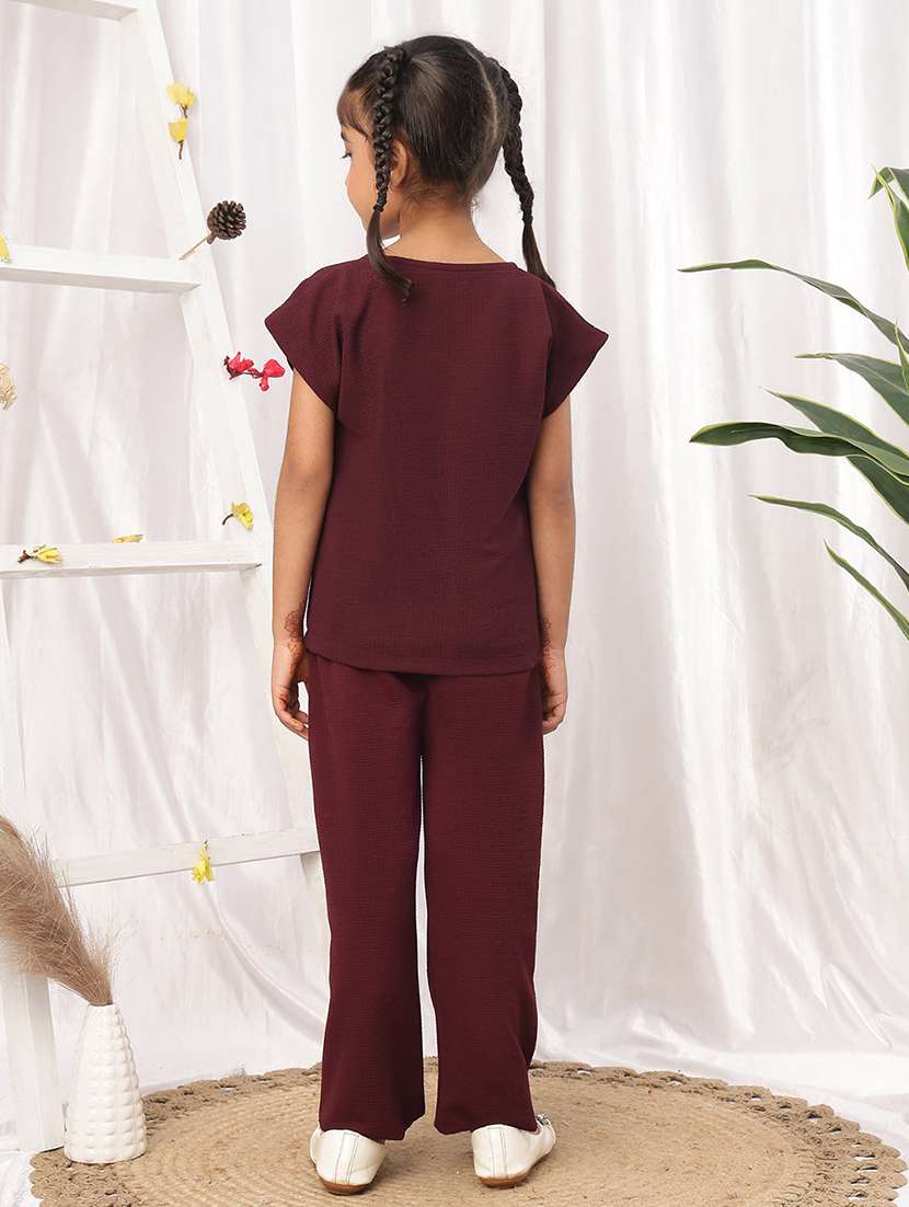girl red polyester top & trouser co-ord set - 22441100 -  Standard Image - 3
