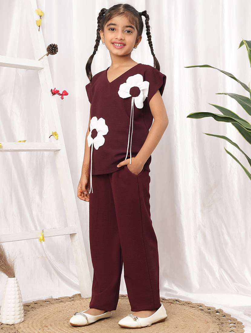girl red polyester top & trouser co-ord set - 22441100 -  Standard Image - 5
